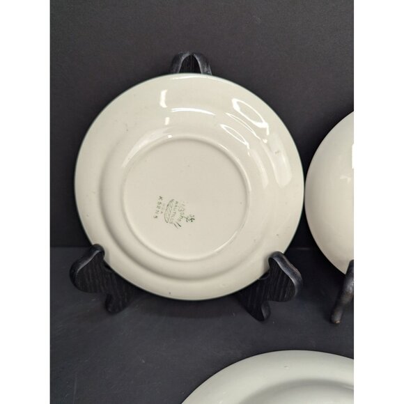 Vntg Homer Laughlin Eggshell Nautilus White Rose 1 Saucer 1 Bread Plate 1 Bowl - Picture 6 of 10